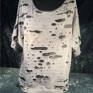 Distressed Gray Women's Top